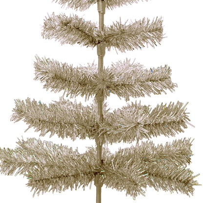 ANTIQUE SILVER TINSEL CHRISTMAS TREE