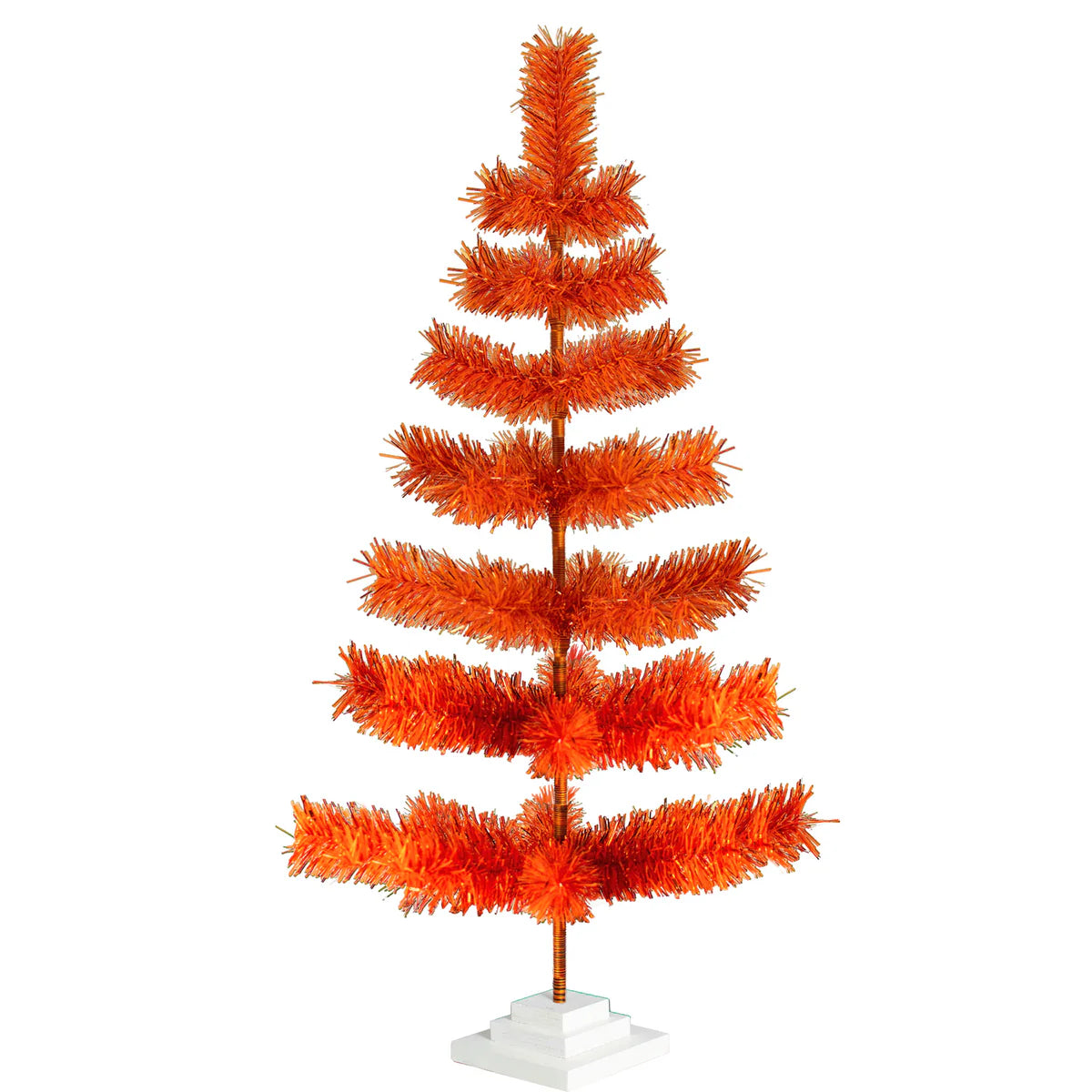 MATTE ORANGE TINSEL CHRISTMAS TREE