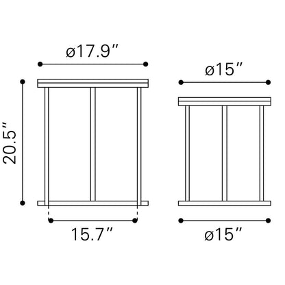 BARI NESTING TABLE SET NATURAL