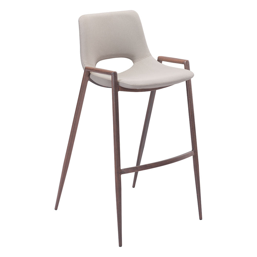 DESI BARSTOOL BEIGE & WALNUT