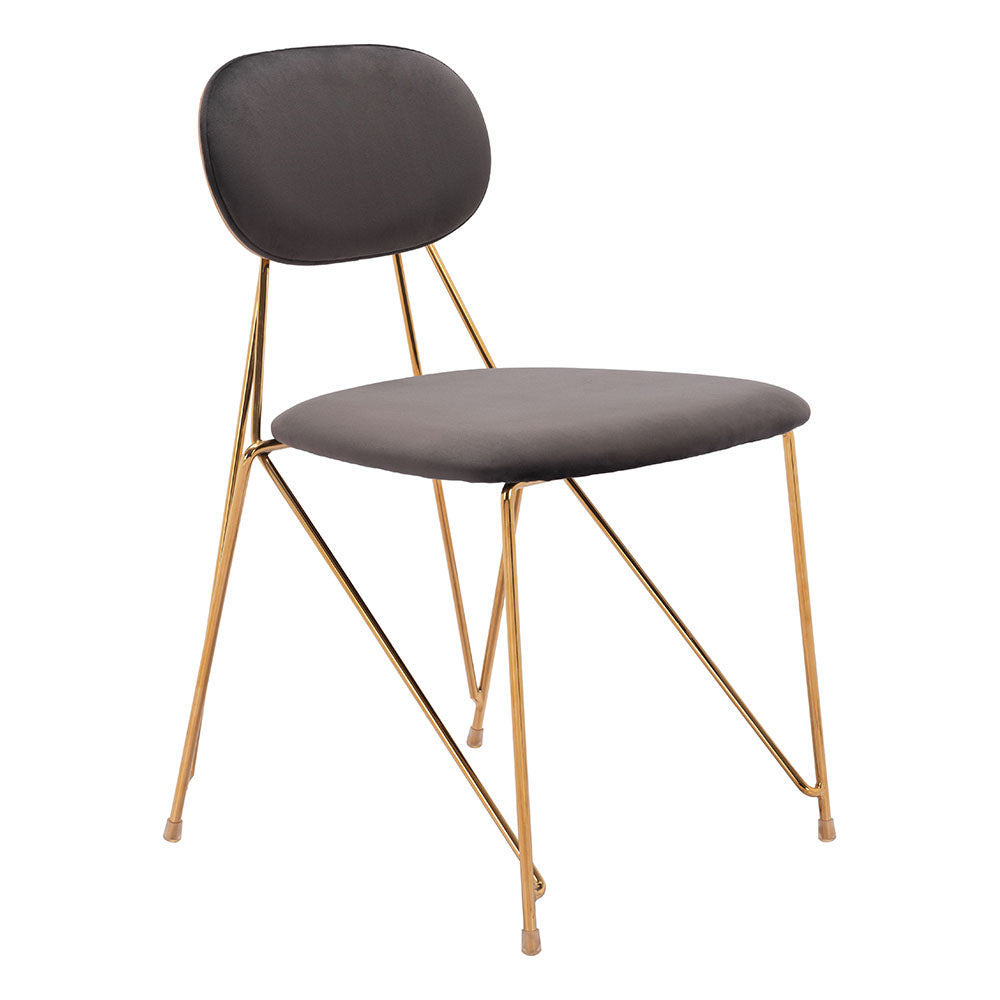 GEORGES DINING CHAIR GRAY & GOLD