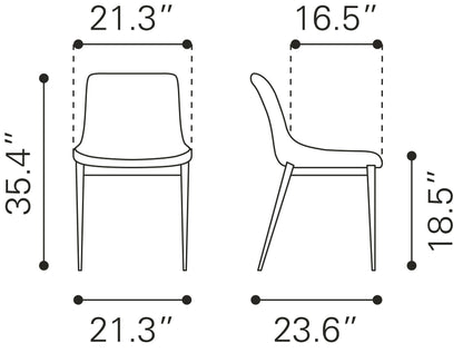 MAGNUS DINING CHAIR SLATE GRAY & WALNUT
