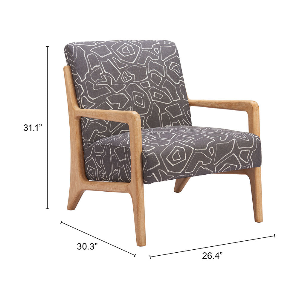 RUNA ACCENT CHAIR  GRAY & NATURAL