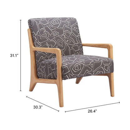 RUNA ACCENT CHAIR  GRAY & NATURAL