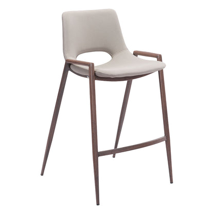 DESI COUNTER STOOL BEIGE & WALNUT
