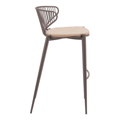 SILUES BARSTOOL TAUPE & BROWN