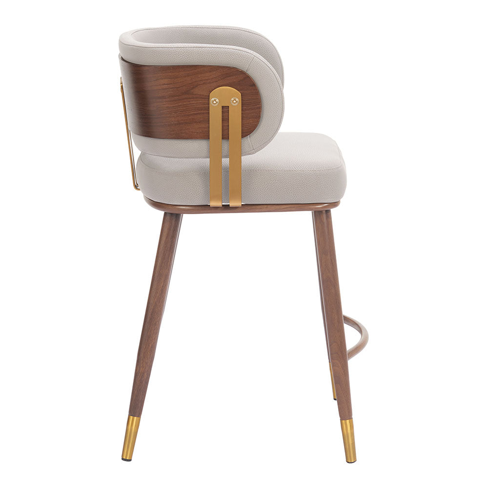BREW COUNTER STOOL BEIGE & WALNUT