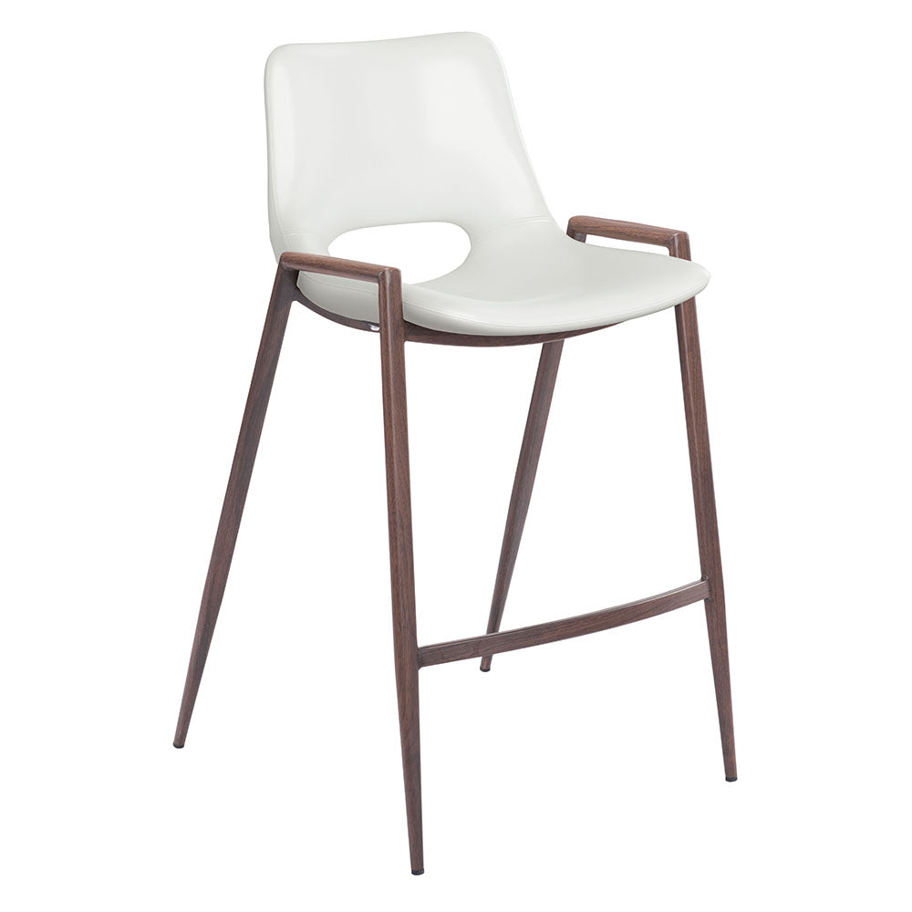 DESI COUNTER STOOL WHITE & WALNUT