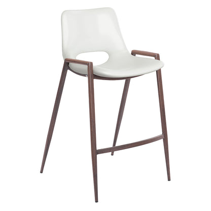 DESI COUNTER STOOL WHITE & WALNUT