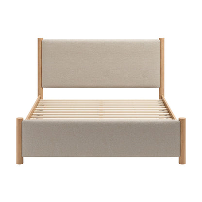 HADI QUEEN BED BEIGE & NATURAL