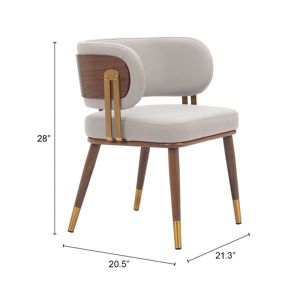 BREW DINING CHAIR BEIGE & WALNUT