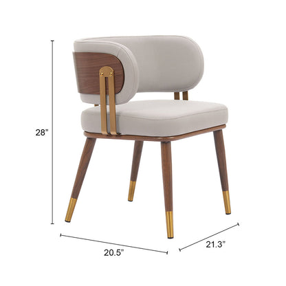 BREW DINING CHAIR BEIGE & WALNUT