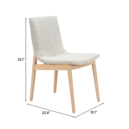 RAHA DINING CHAIR GRAY & WHITEWASHED