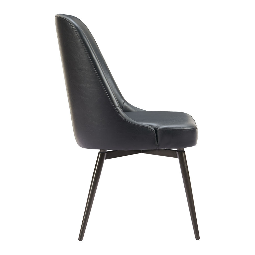 KEPPEL SWIVEL DINING CHAIR BLACK