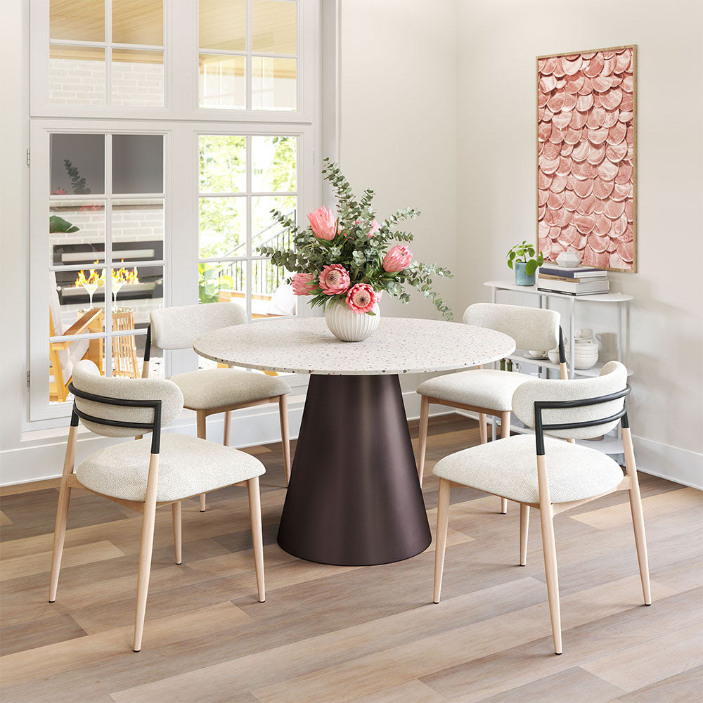 Equinox Armless Dining Chair Oyster Gray & Natural