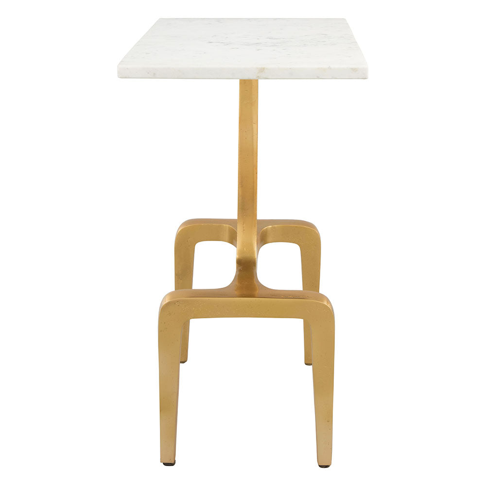 CLEMENT SIDE TABLE WHITE & GOLD