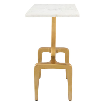 CLEMENT SIDE TABLE WHITE & GOLD