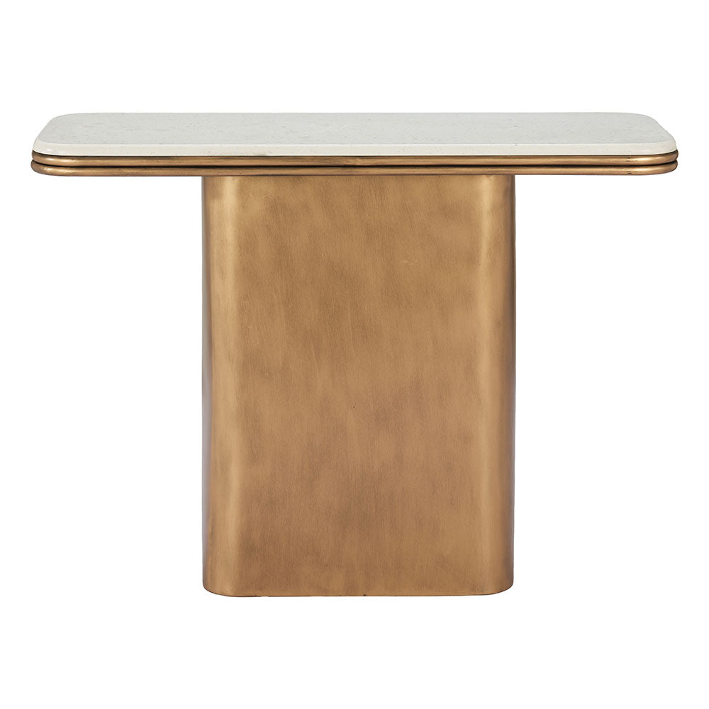 CHER CONSOLE TABLE WHITE & BRASS