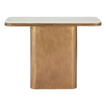 CHER CONSOLE TABLE WHITE & BRASS