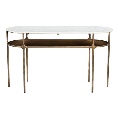BILD CONSOLE TABLE WHITE & BRASS
