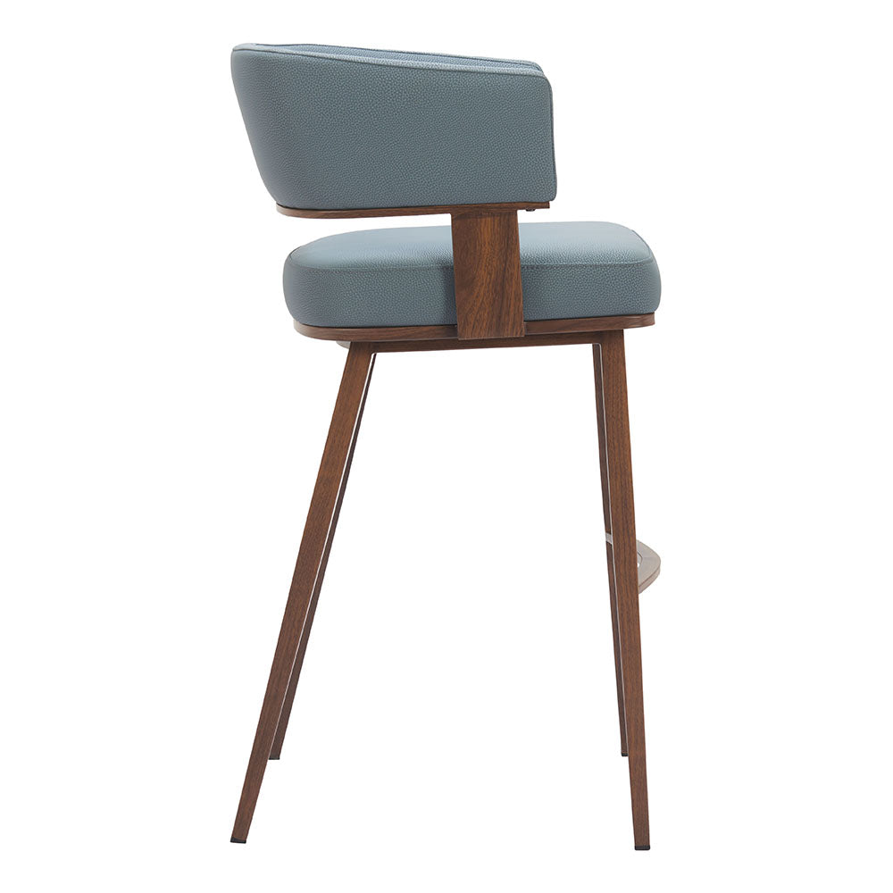 POISE BARSTOOL AZURE GRAY & WALNUT