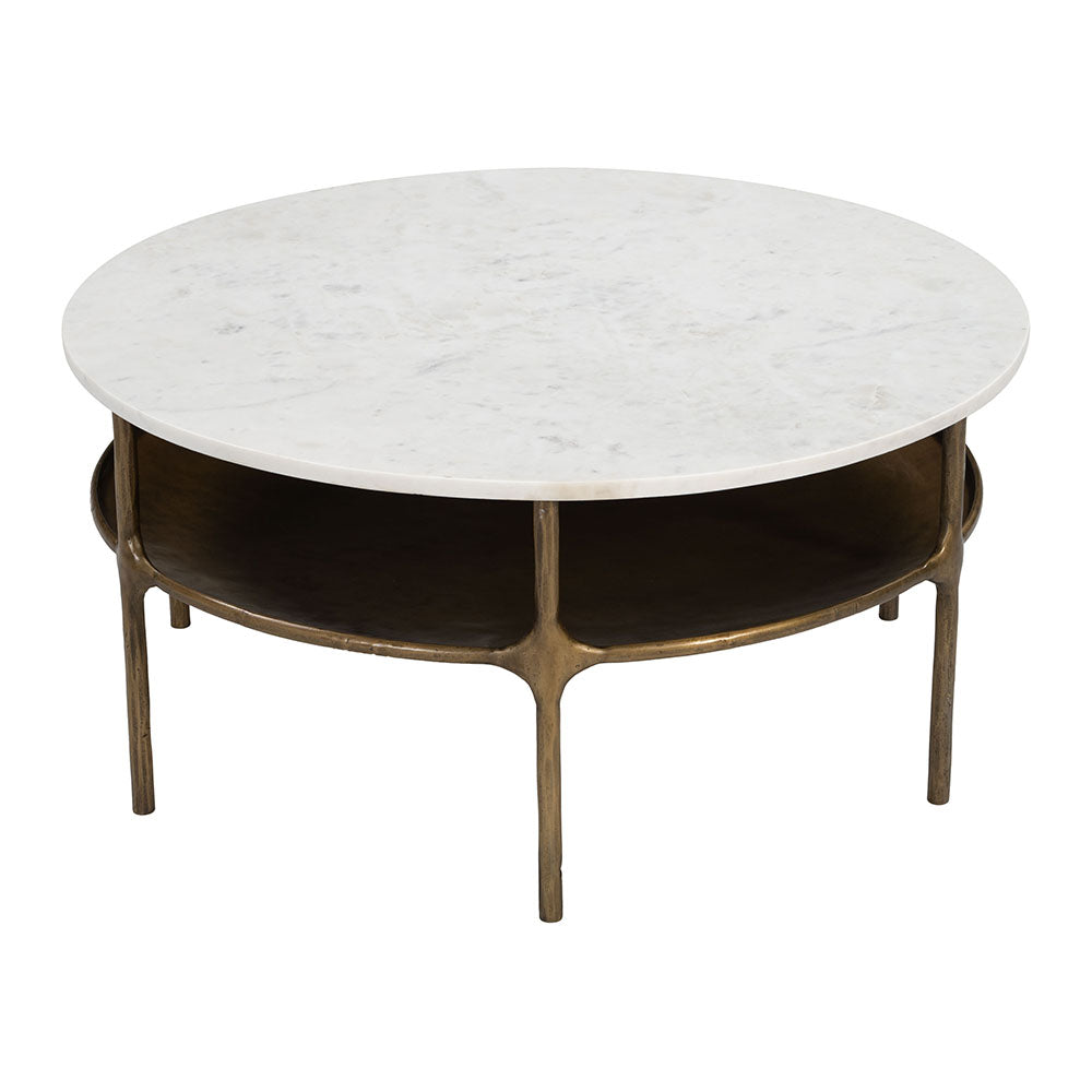 BILD COFFEE TABLE WHITE & BRASS
