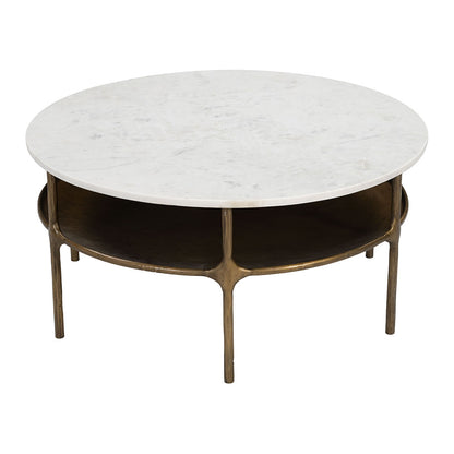 BILD COFFEE TABLE WHITE & BRASS