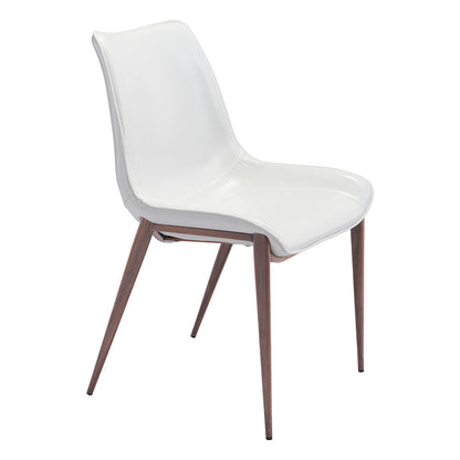 MAGNUS DINING CHAIR WHITE & WALNUT
