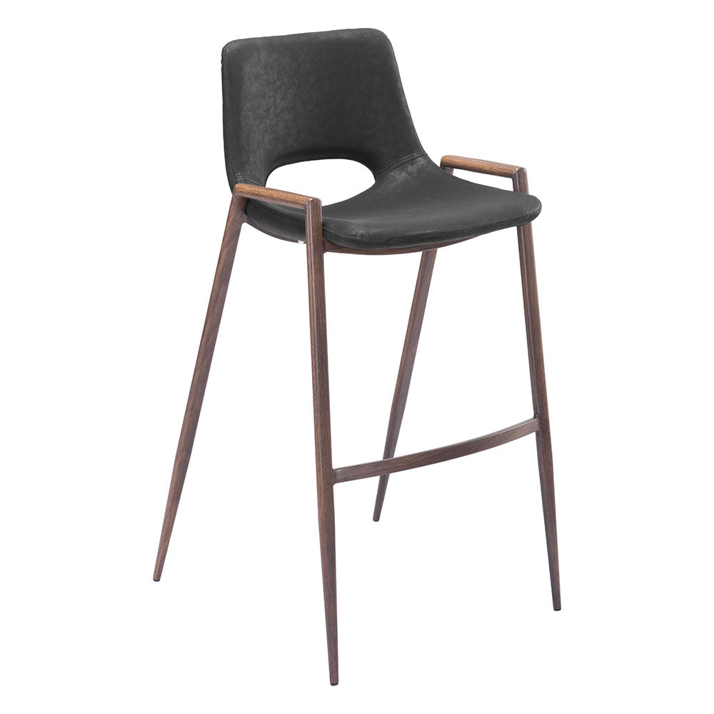 DESI BARSTOOL BLACK & WALNUT