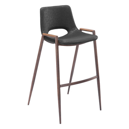 DESI BARSTOOL BLACK & WALNUT