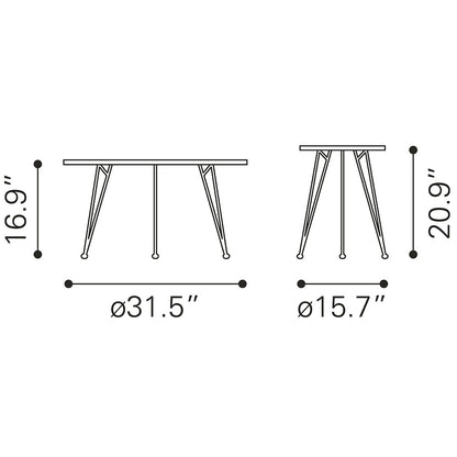 KERRIS COFFEE TABLE SET GRAY & BLACK