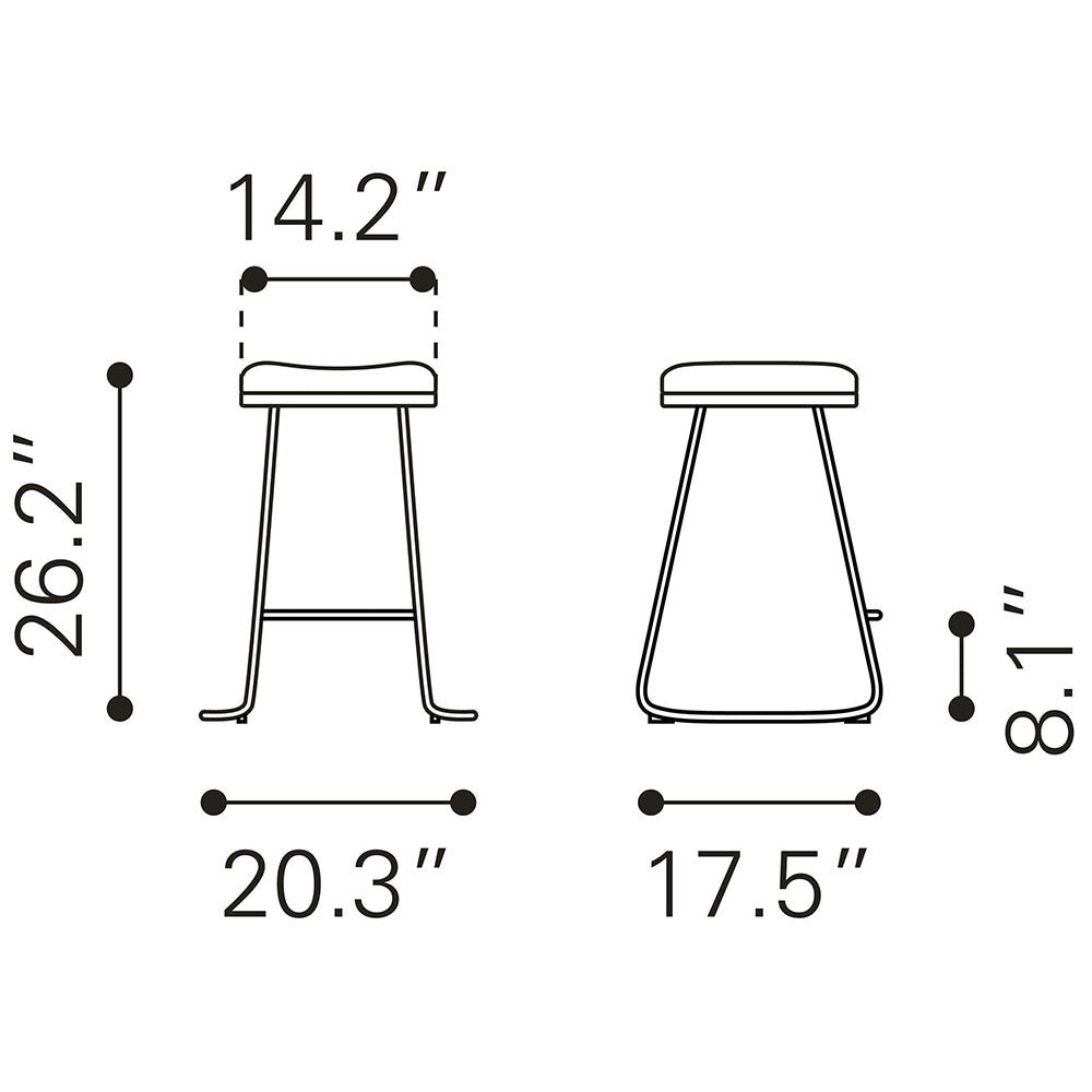 BREE COUNTER STOOL BURGUNDY & GOLD