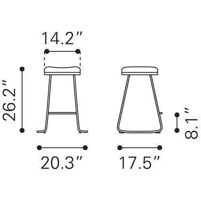 BREE COUNTER STOOL BURGUNDY & GOLD