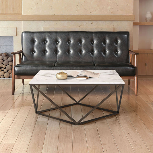 TINTERN COFFEE TABLE WHITE & ANTIQUE BRONZE