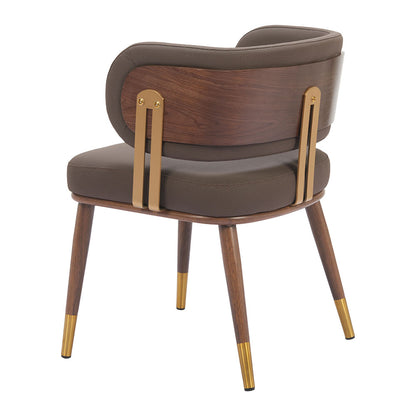 BREW DINING CHAIR BROWN & WALNUT