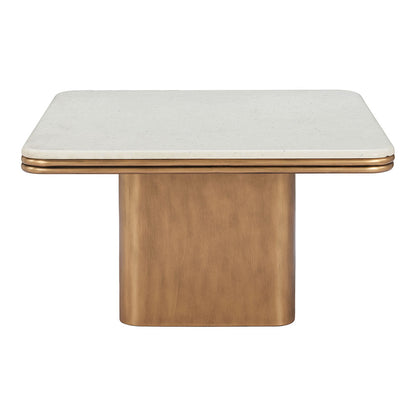 CHER COFFEE TABLE WHITE & BRASS
