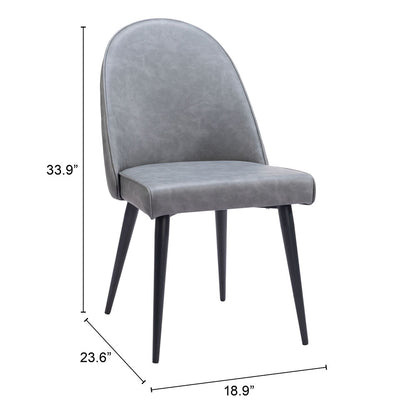 SILLOTH ARMLESS DINING CHAIR GRAY