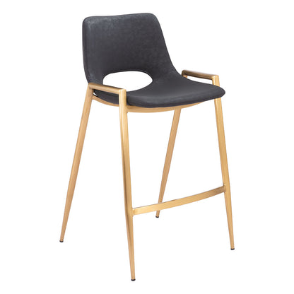 DESI COUNTER STOOL BLACK & GOLD