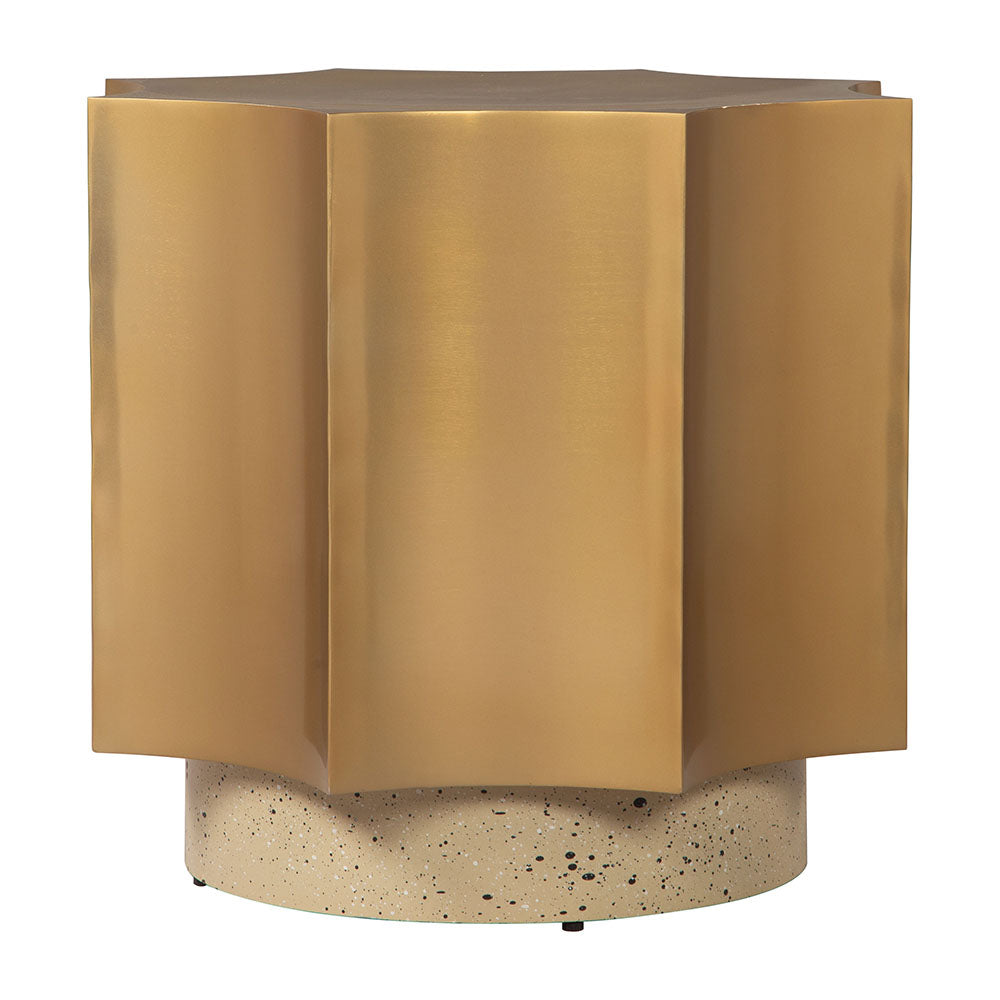 OSAM SIDE TABLE GOLD & BEIGE