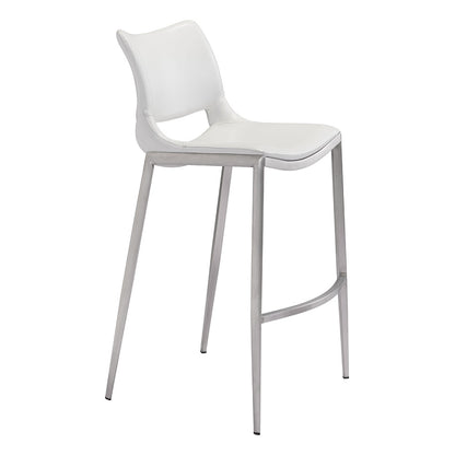 ACE BARSTOOL WHITE & SILVER