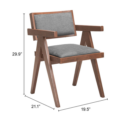Delhi Dining Chair Gray & Walnut