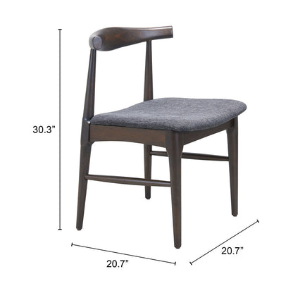 Tuzka Dining Chair Gray & Espresso