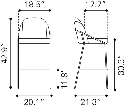 JAMBI BARSTOOL BLACK & WHITE