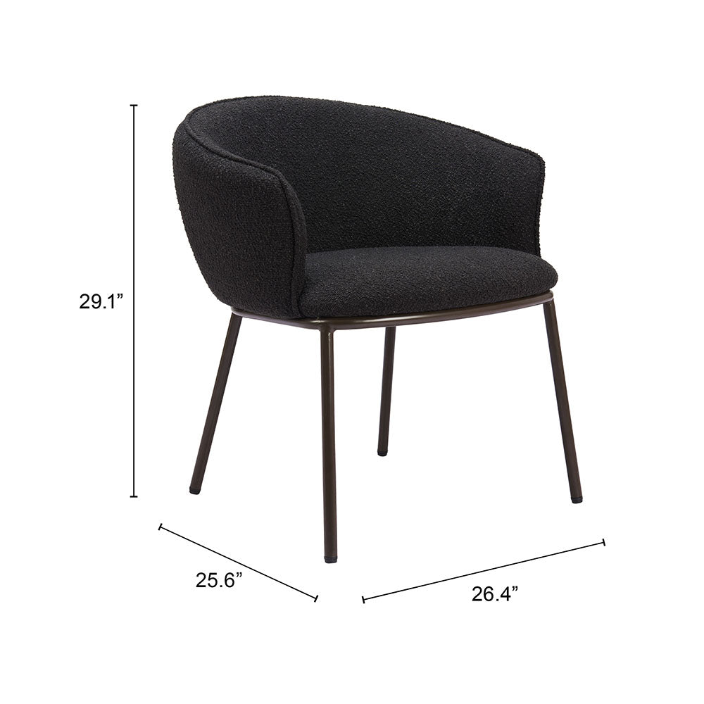 ESSEN DINING CHAIR BLACK & BRONZE