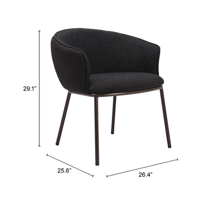 ESSEN DINING CHAIR BLACK & BRONZE