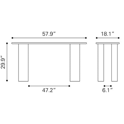 RISAN CONSOLE TABLE WHITEWASHED