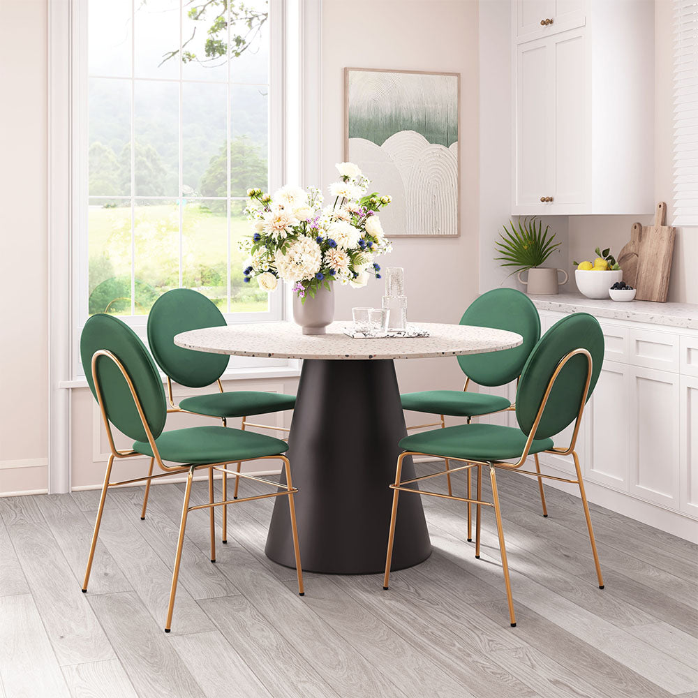 ODESSA DINING CHAIR GREEN & GOLD