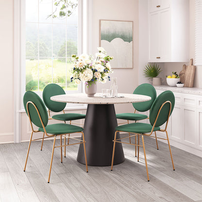 ODESSA DINING CHAIR GREEN & GOLD