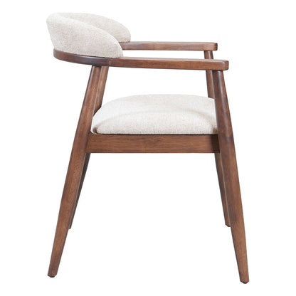 GOKA DINING CHAIR BEIGE & WALNUT