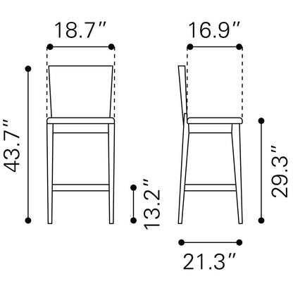 AMBROSE BARSTOOL WALNUT & DARK GRAY